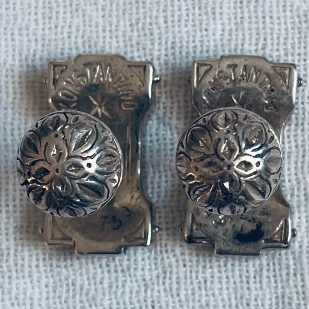 Intricately-Designed KONSTANTINO Sterling Silver Cuff Links - Picture 3 of 3